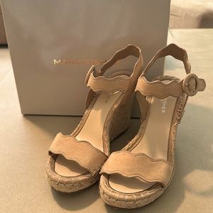 Gorgeous suede Marc Fisher platform wedge sandals!